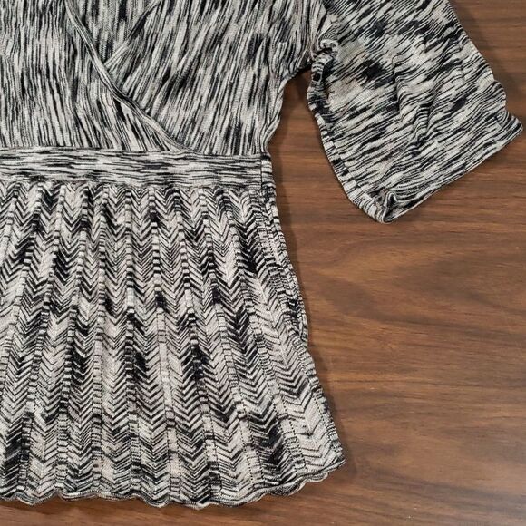 Sigrid Olsen | Herringbone Faux‎ Wrap Sweater Medium - Picture 6 of 10